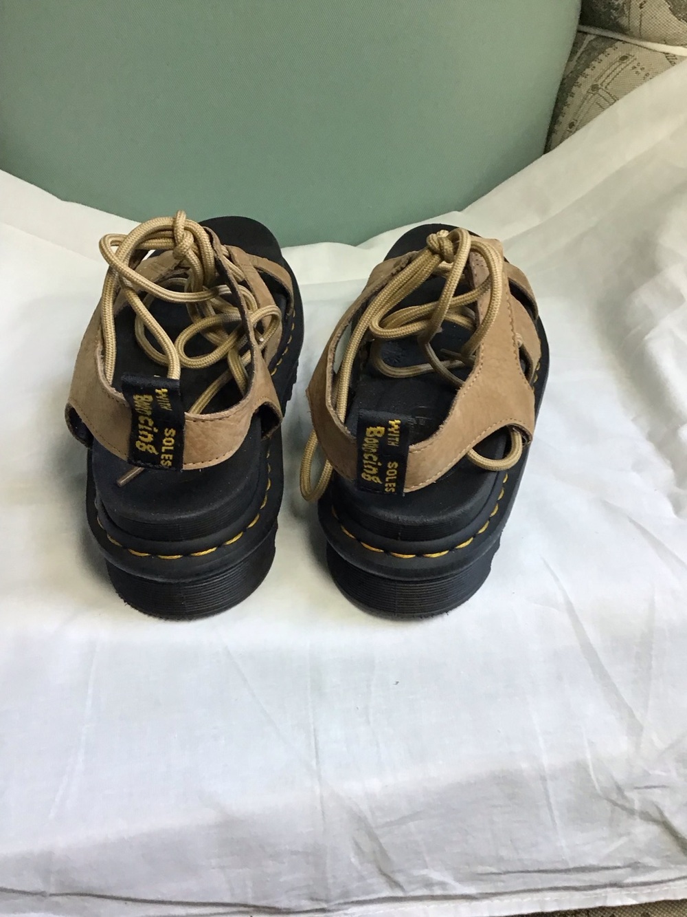 Dr. Martens Women’s Tan Lace-Up Platform Sandals - Picture 2 of 9